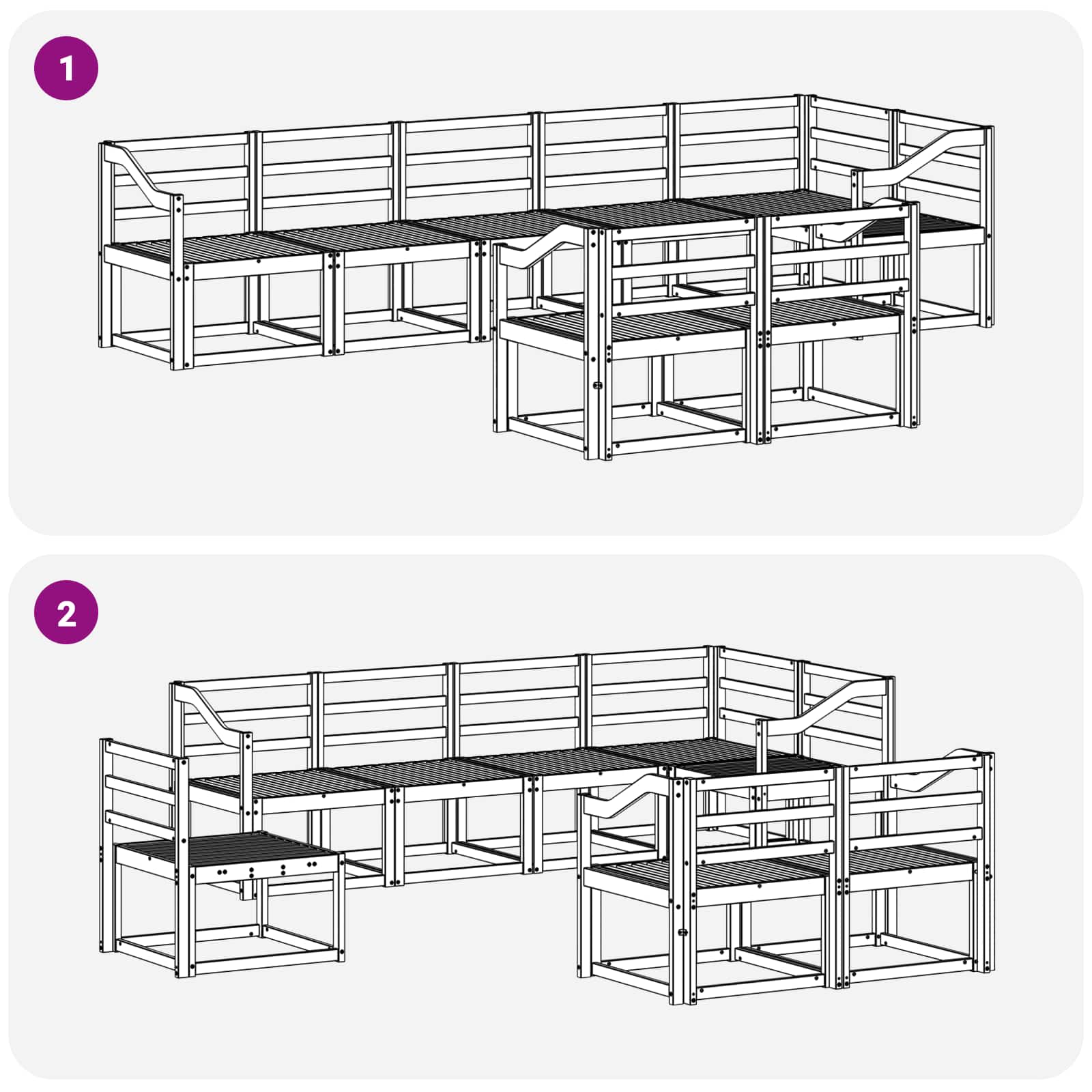 Set vanjskih sofa 8 pcs Prirodna Čvrsto drvo akacije