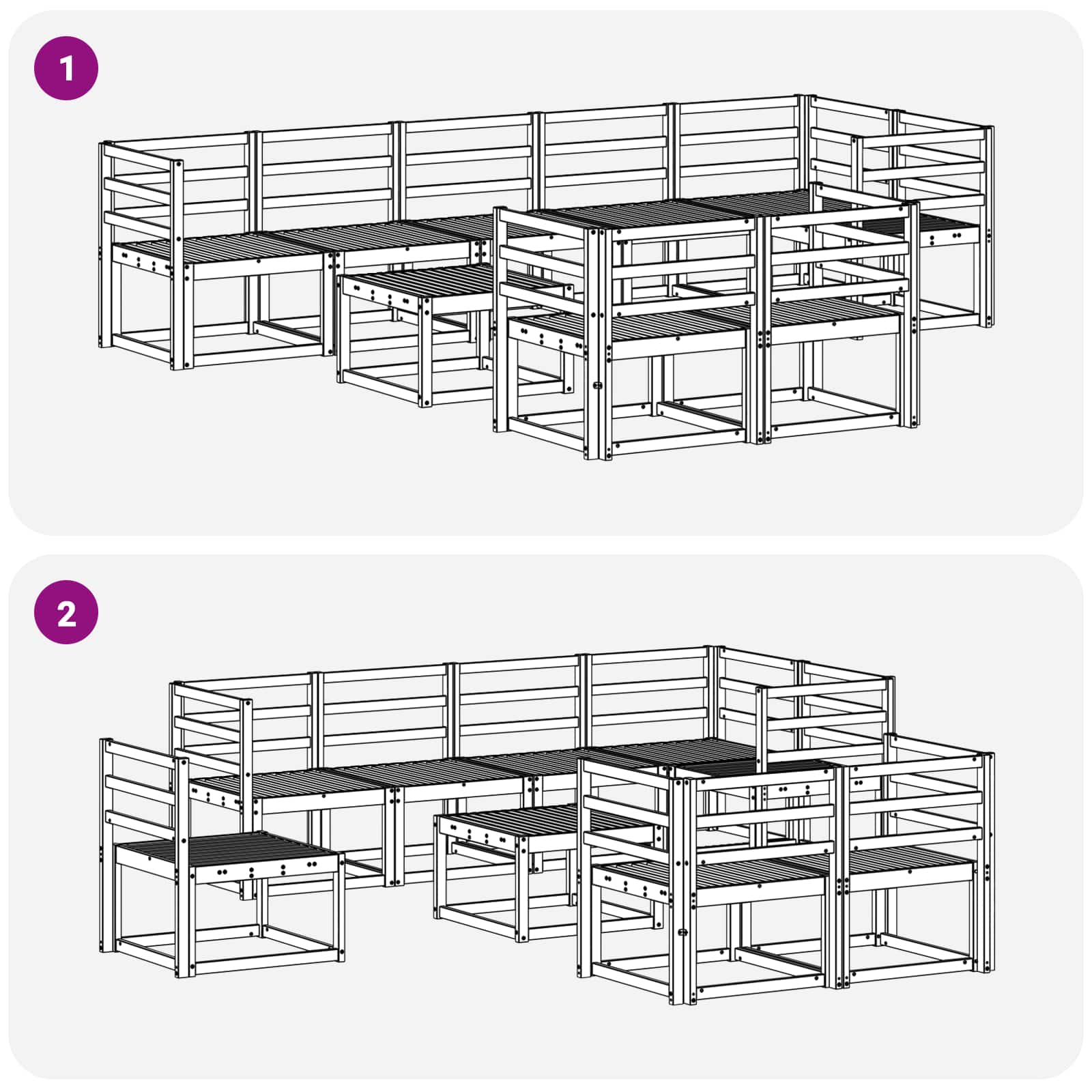 Set vanjskih sofa 9 pcs Prirodna Čvrsto drvo akacije