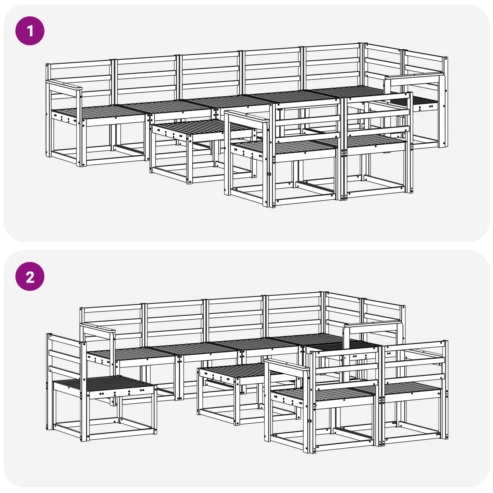 Set vanjskih sofa 9 pcs Prirodna Čvrsto drvo akacije