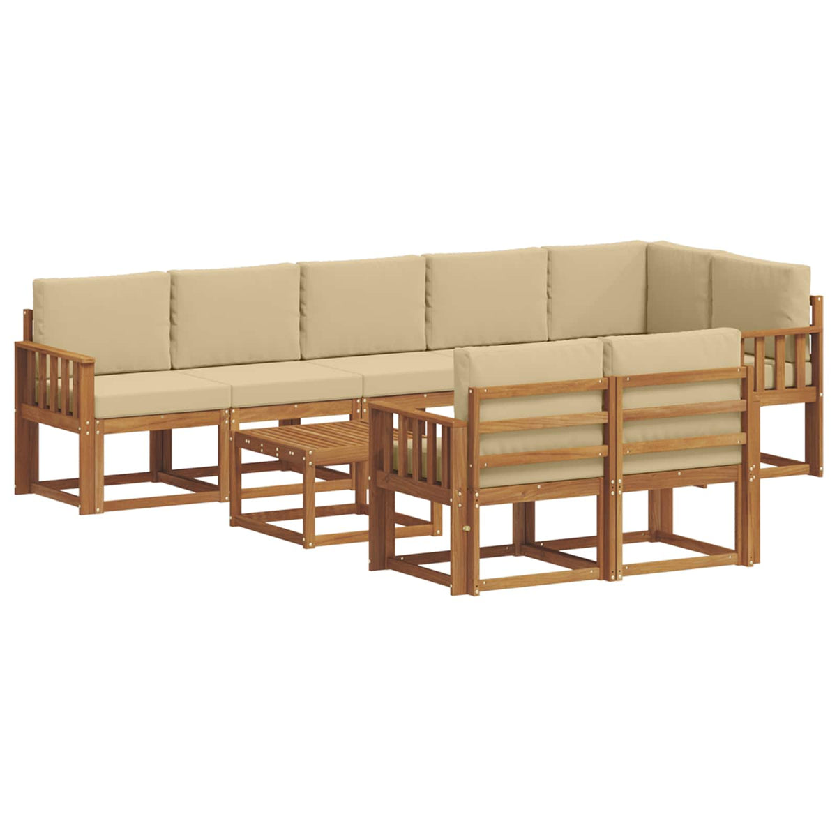 Set vanjskih sofa 9 kom. Prirodna i bež