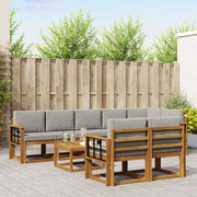 Set vanjskih sofa 9 kom. Prirodna i svijetlo siva