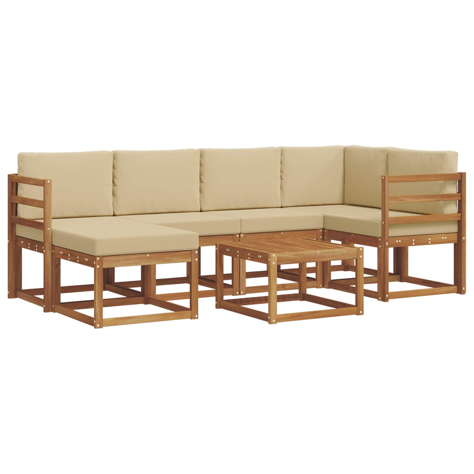 Set vanjskih sofa 7 kom. Prirodna i bež