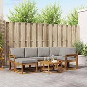 Set vanjskih sofa 7 kom. Prirodna i svijetlo siva