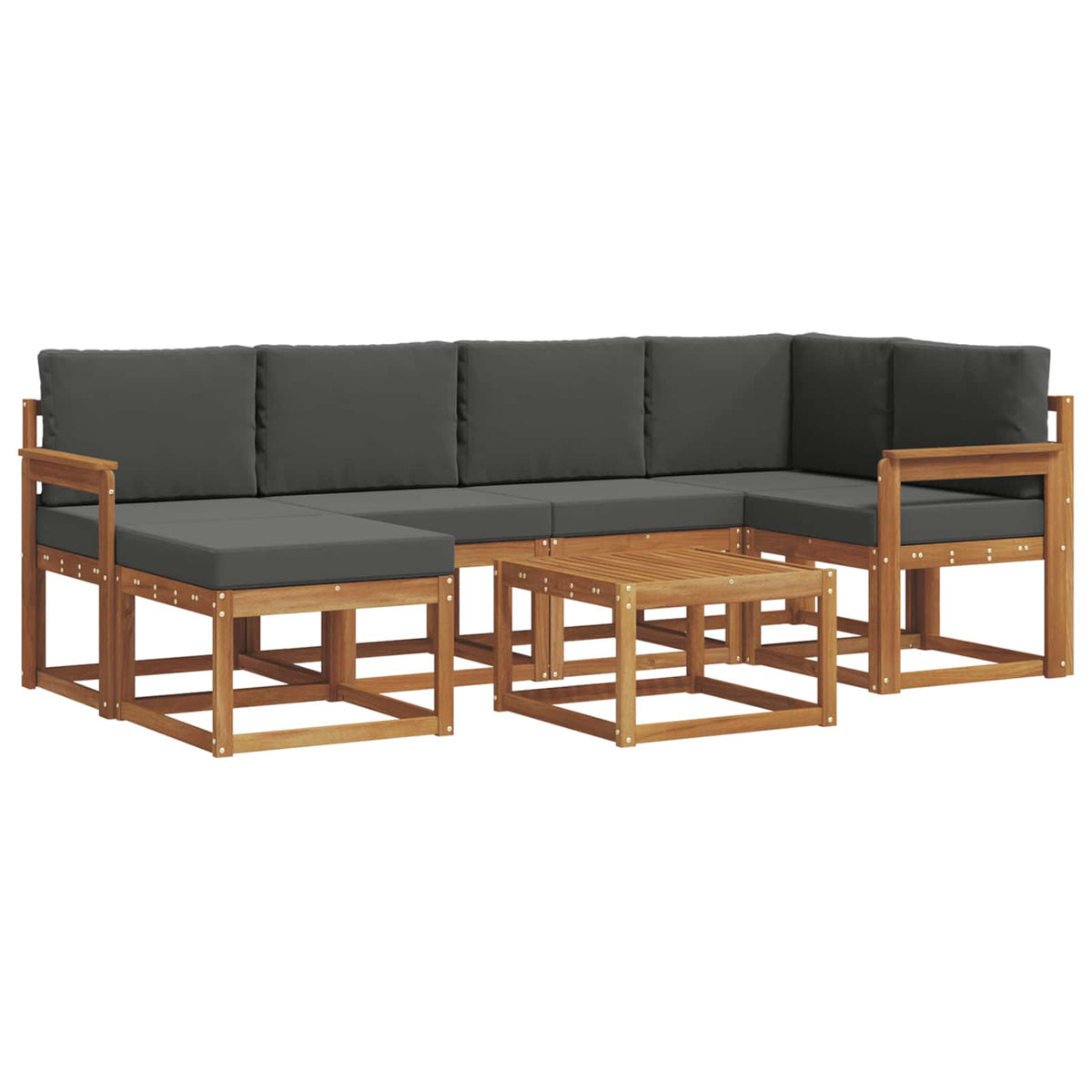 Set vanjskih sofa 7 kom. Prirodna i antracit