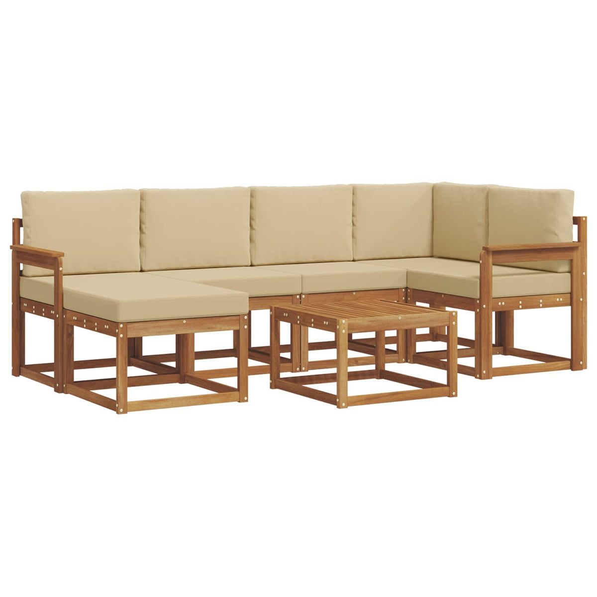 Set vanjskih sofa 7 kom. Prirodna i bež