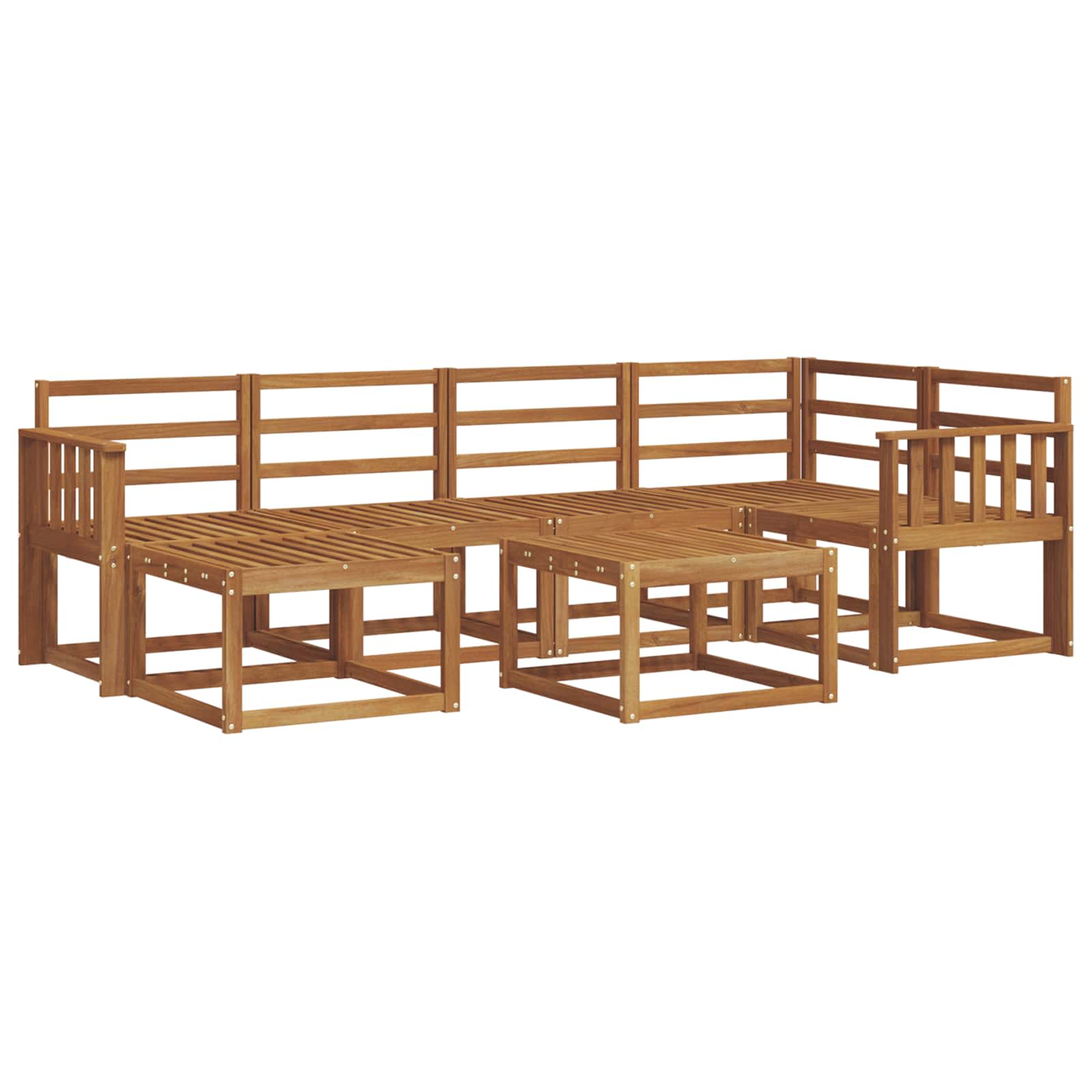 Set vanjskih sofa 7 pcs Prirodna Čvrsto drvo akacije