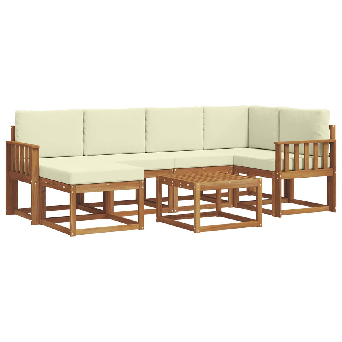 Set vanjskih sofa 7 kom. Prirodna i krem