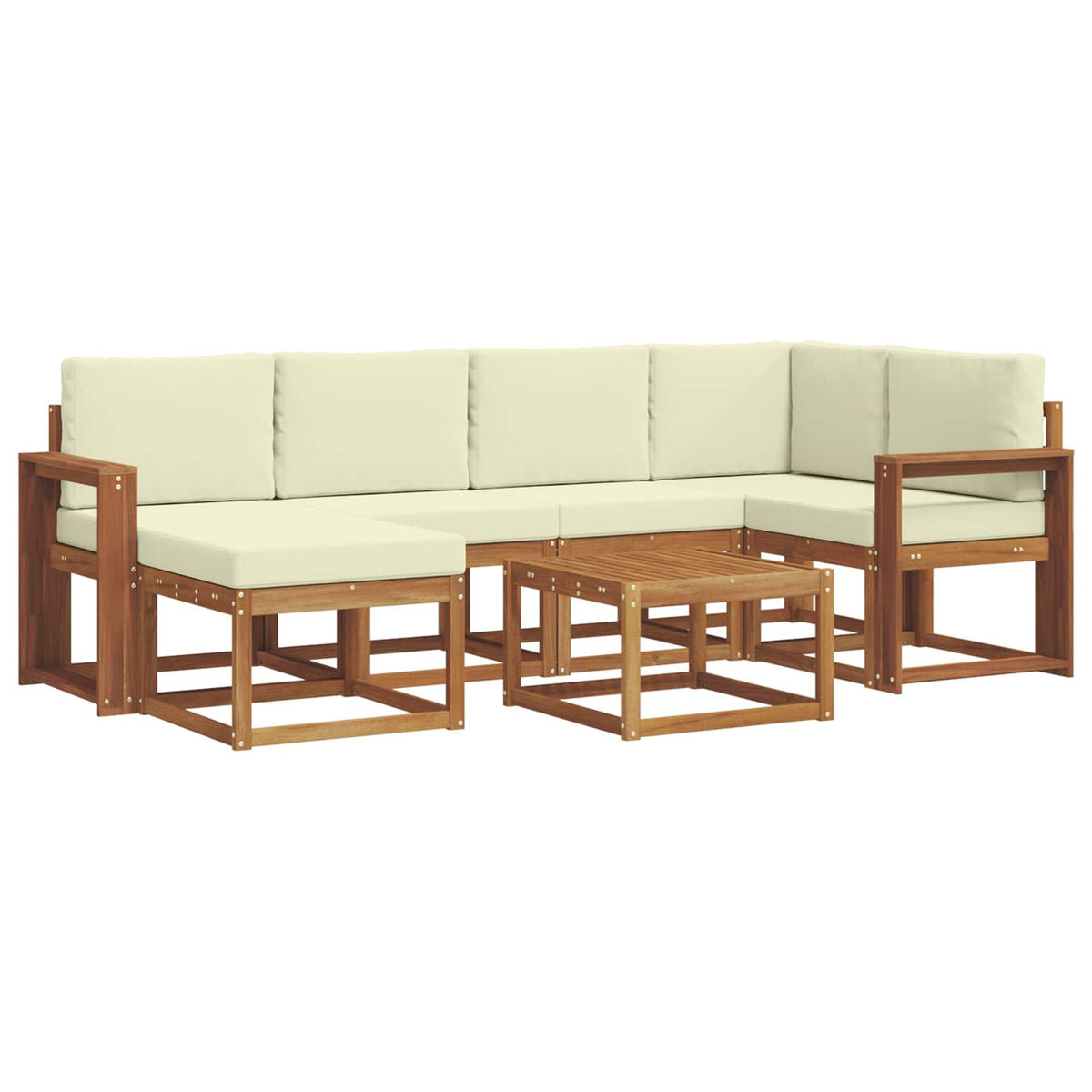 Set vanjskih sofa 7 kom. Prirodna i krem