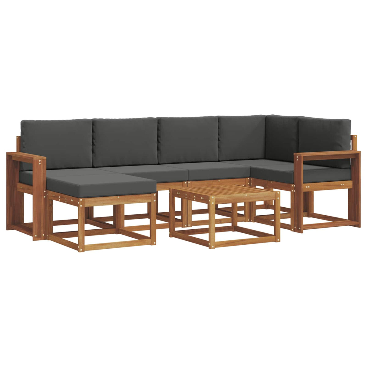 Set vanjskih sofa 7 kom. Prirodna i antracit