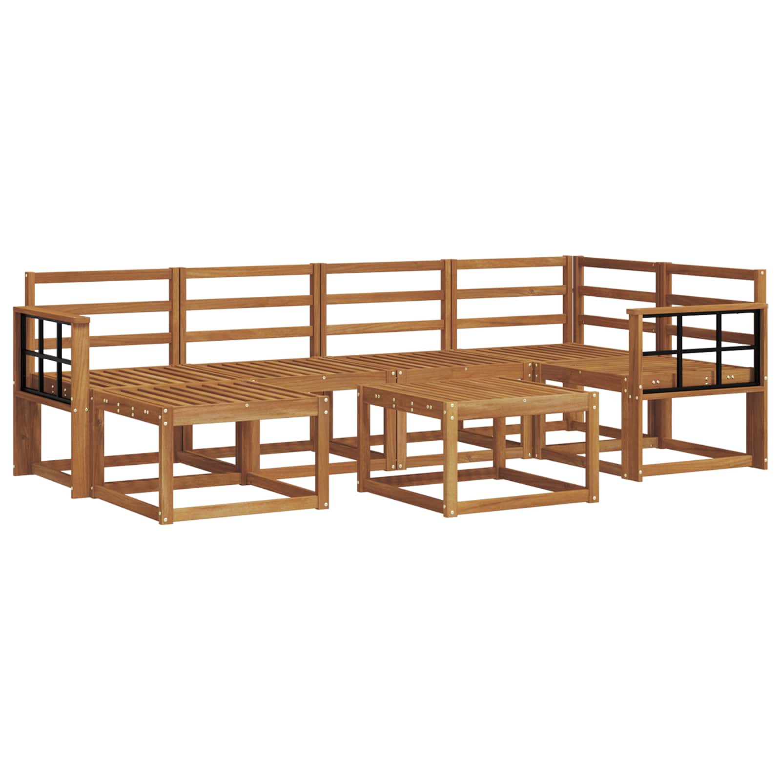 Set vanjskih sofa 7 pcs Prirodna Čvrsto drvo akacije