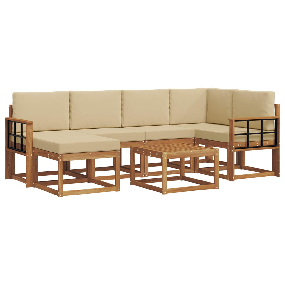 Set vanjskih sofa 7 kom. Prirodna i bež