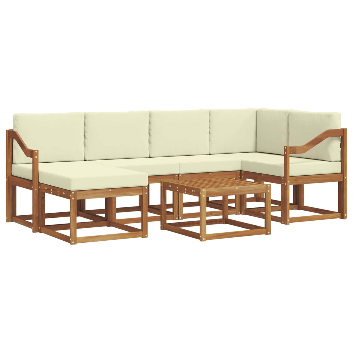 Set vanjskih sofa 7 kom. Prirodna i krem