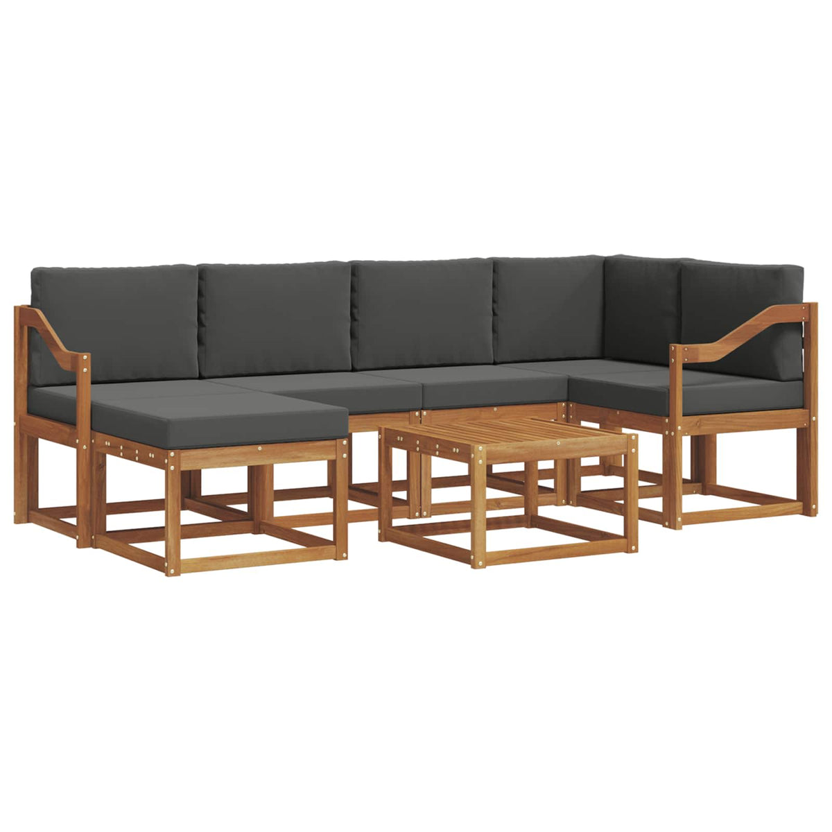 Set vanjskih sofa 7 kom. Prirodna i antracit