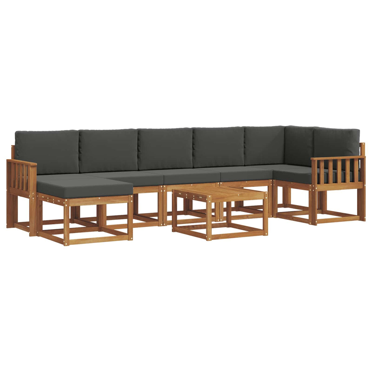 Set vanjskih sofa 8 kom. Prirodna i antracit