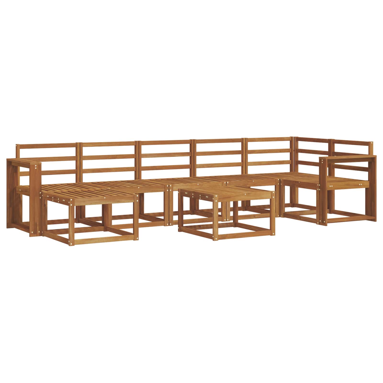 Set vanjskih sofa 8 pcs Prirodna Čvrsto drvo akacije