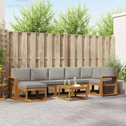 Set vanjskih sofa 8 kom. Prirodna i svijetlo siva