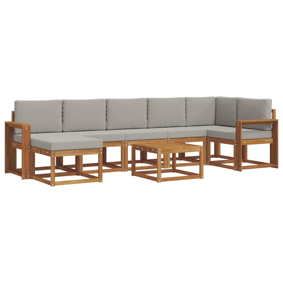 Set vanjskih sofa 8 kom. Prirodna i svijetlo siva