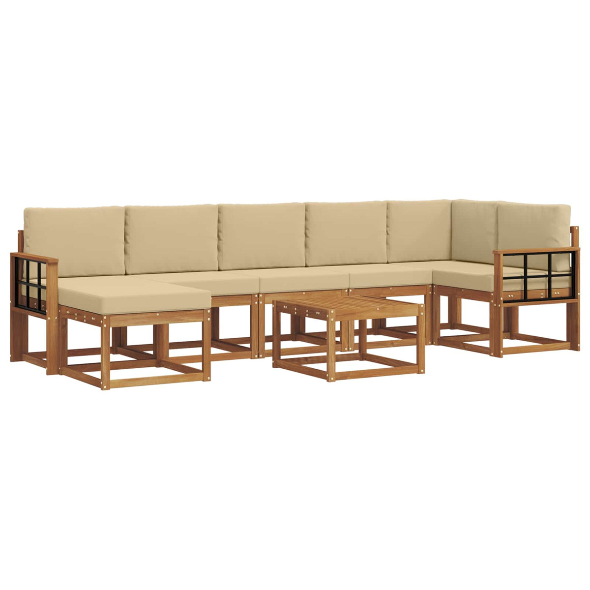 Set vanjskih sofa 8 kom. Prirodna i bež