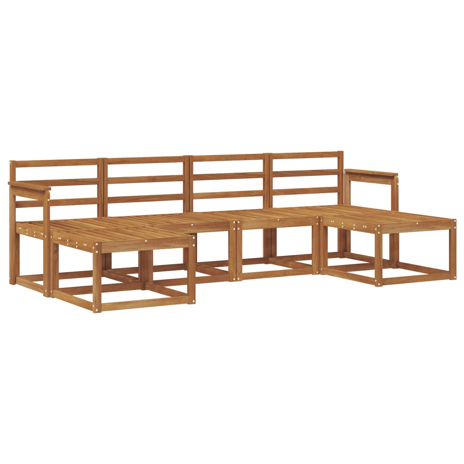 Set vanjskih sofa 6 pcs Prirodna Čvrsto drvo akacije