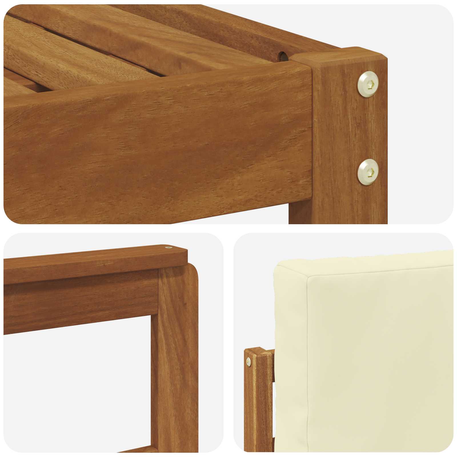 Set vanjskih sofa 6 pcs Prirodna i krem Konstruirano drvo