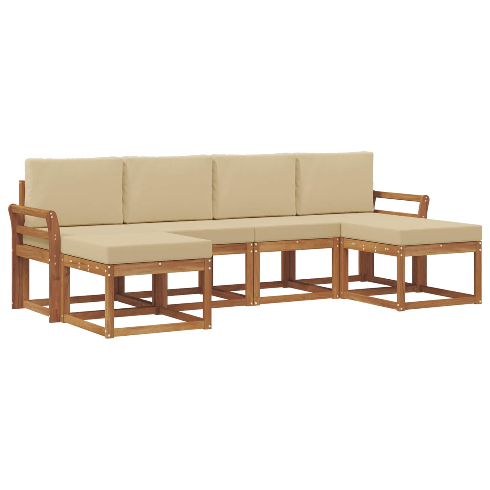 Set vanjskih sofa 6 pcs Prirodna i bež Konstruirano drvo