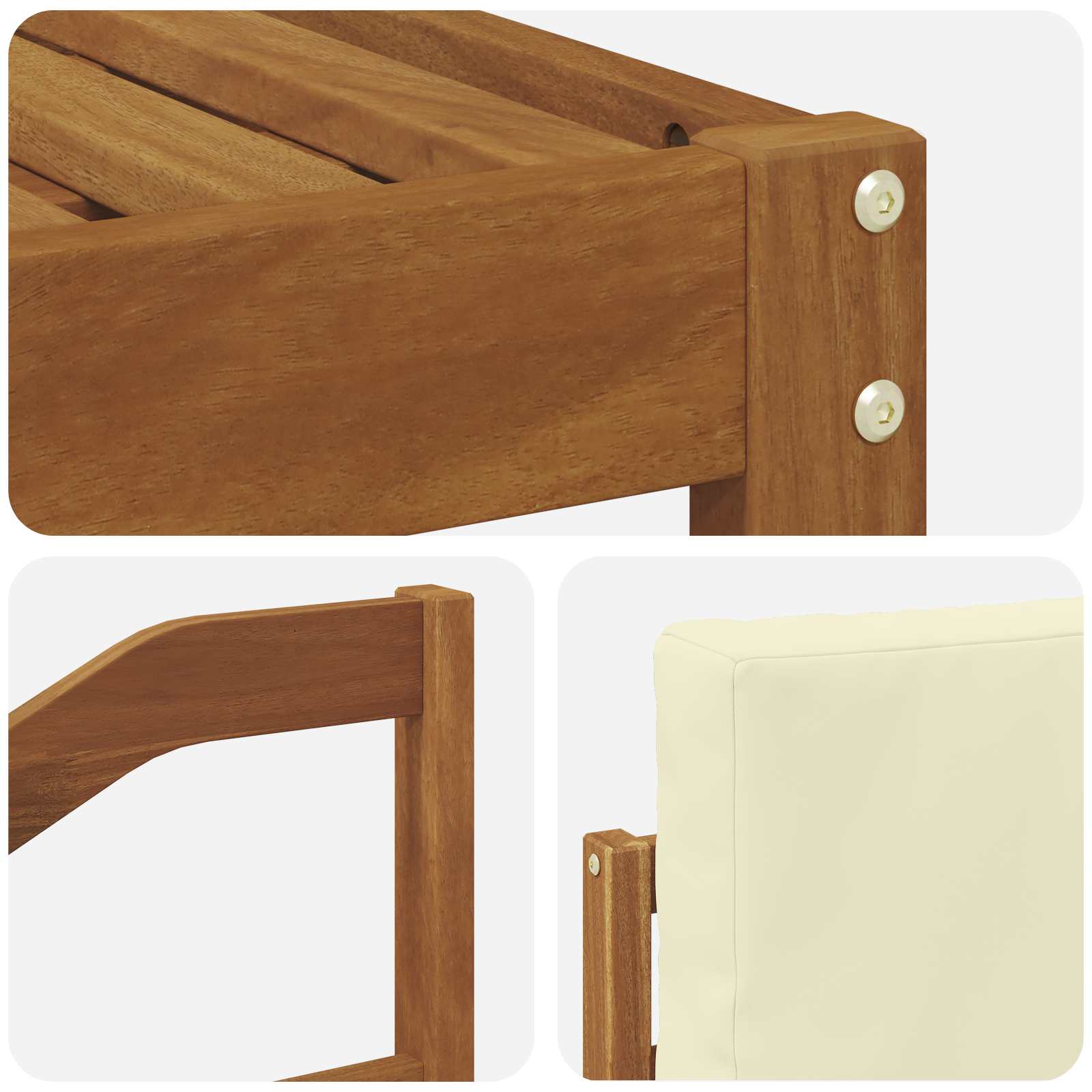 Set vanjskih sofa 6 pcs Prirodna i krem Konstruirano drvo
