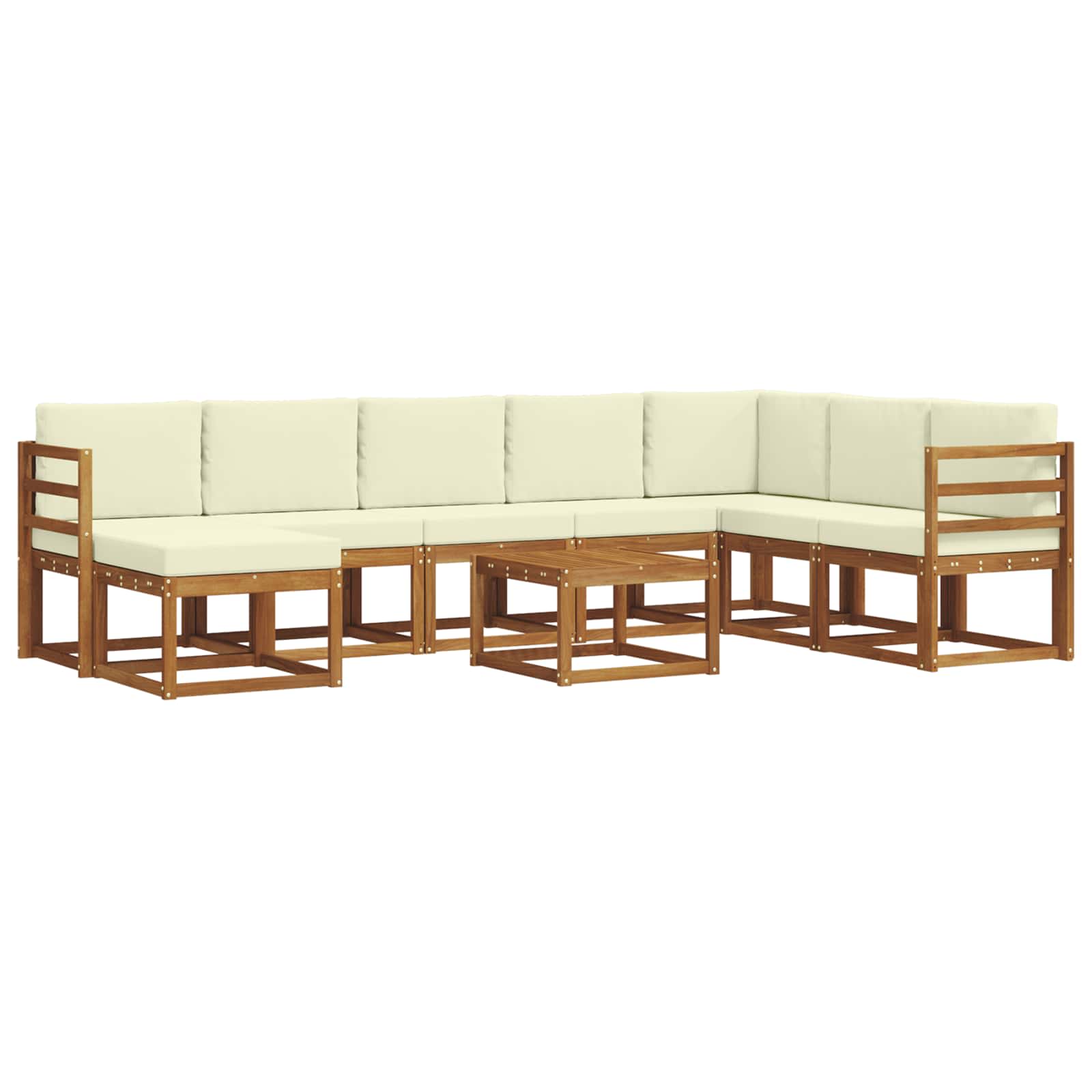 Set vanjskih sofa 9 kom. Prirodna i krem