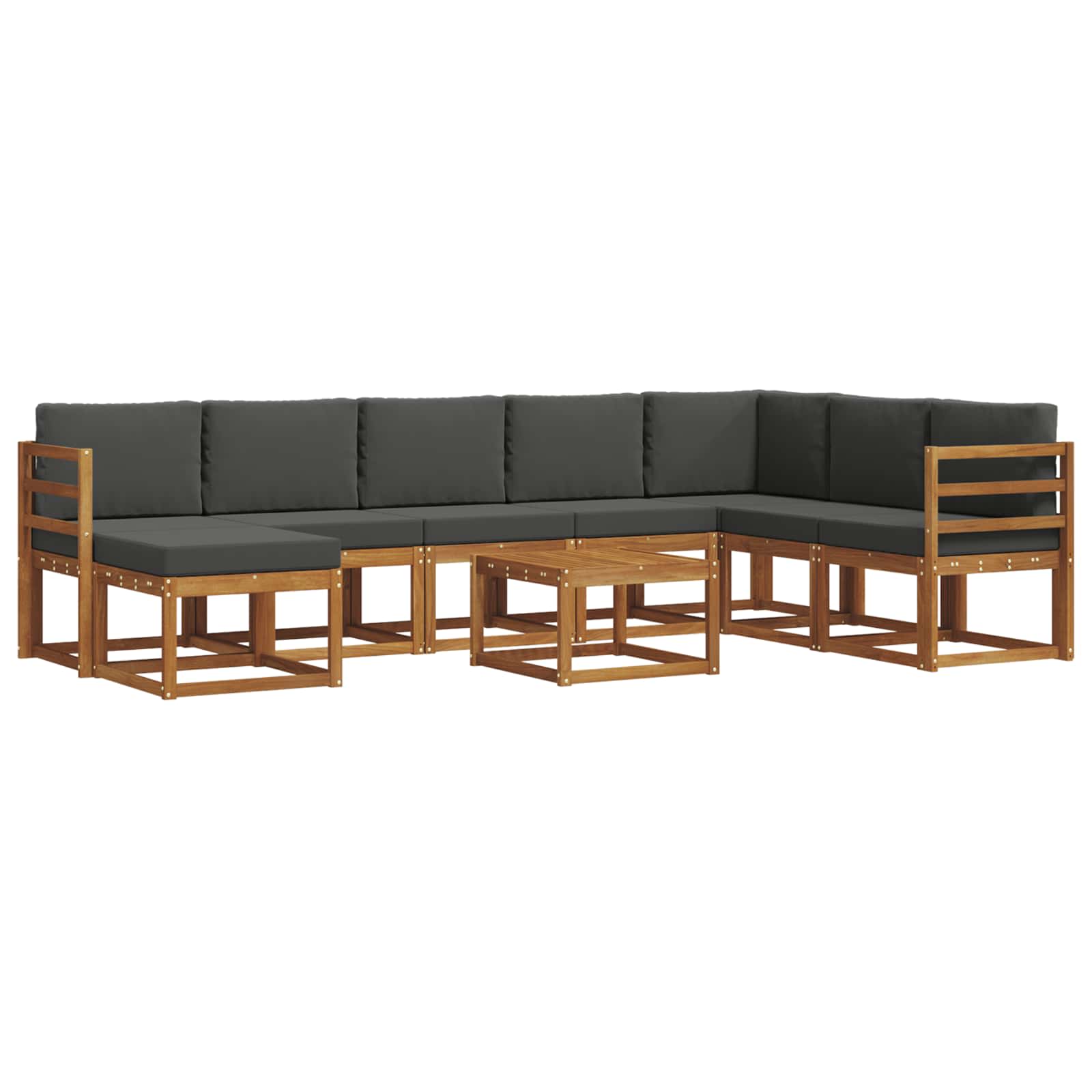 Set vanjskih sofa s jastukom 9 pcs Prirodna i antracit