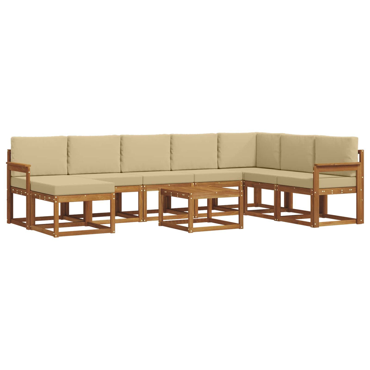 Set vanjskih sofa 9 kom. Prirodna i bež