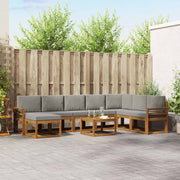 Set vanjskih sofa 9 kom. Prirodna i svijetlo siva