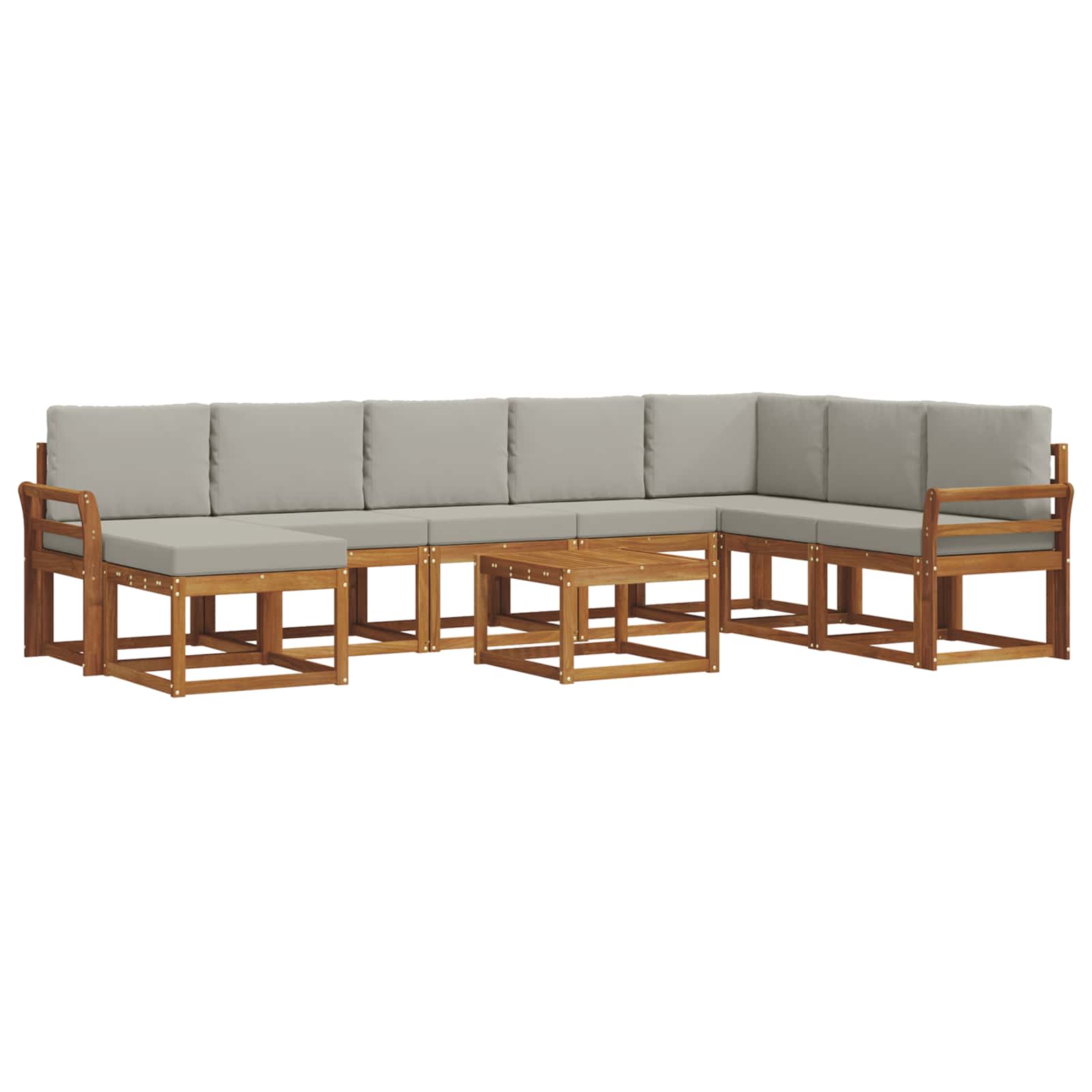 Set vanjskih sofa 9 kom. Prirodna i svijetlo siva