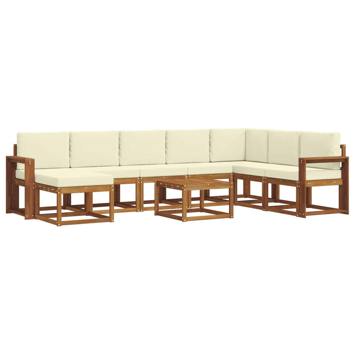 Set vanjskih sofa 9 kom. Prirodna i krem