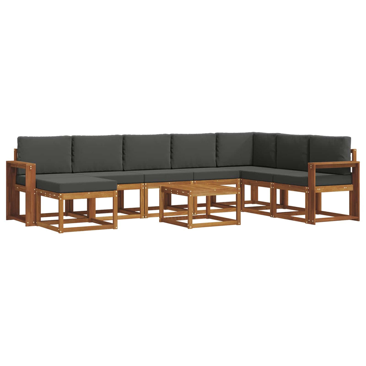 Set vanjskih sofa 9 kom. Prirodna i antracit