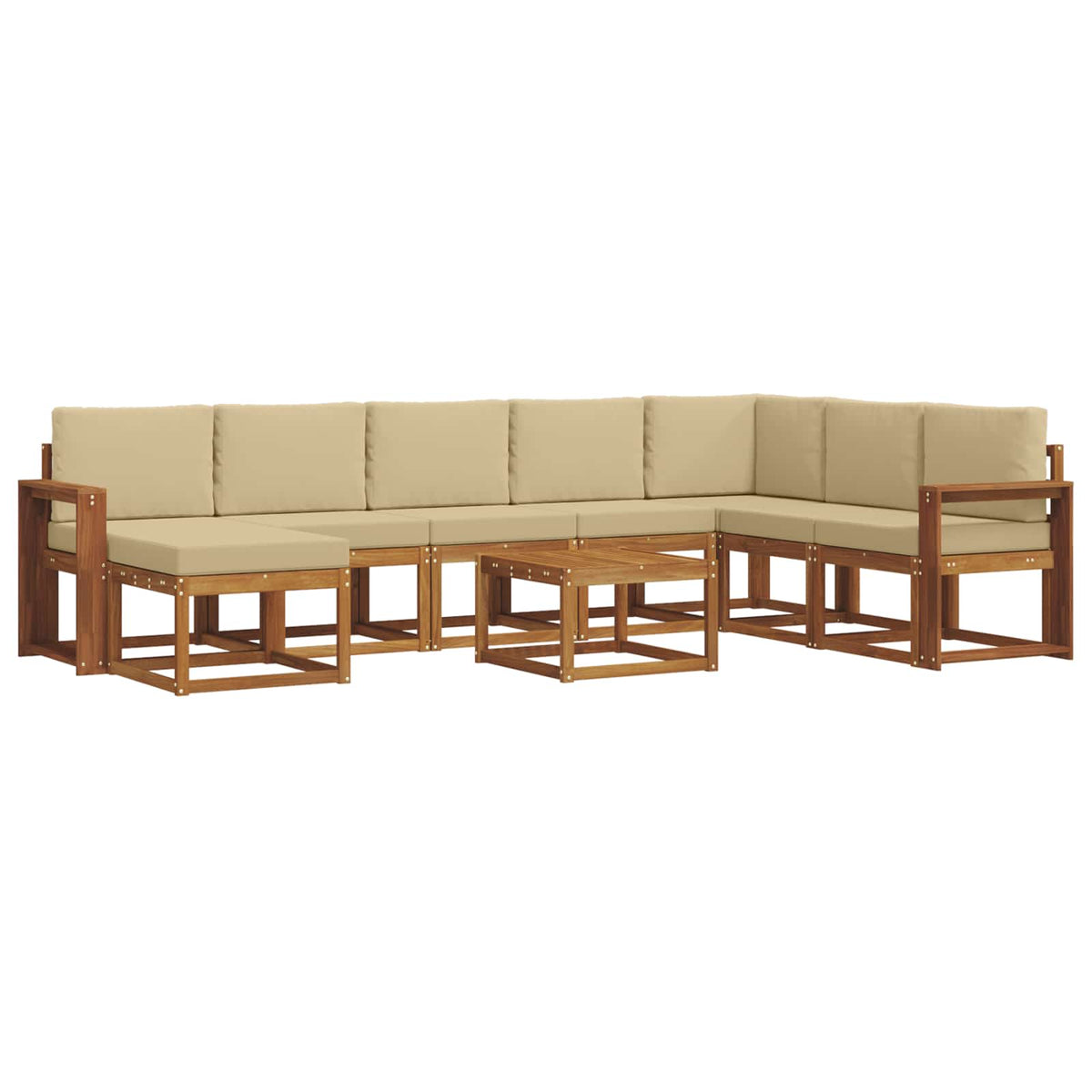 Set vanjskih sofa 9 kom. Prirodna i bež