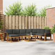 Set vanjskih sofa 9 kom. Prirodna i antracit
