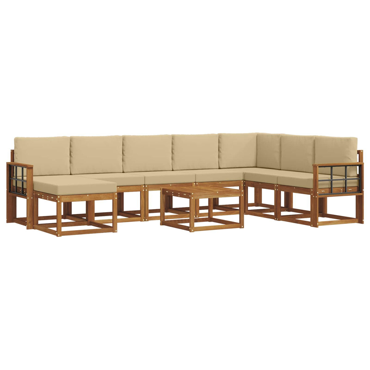 Set vanjskih sofa 9 kom. Prirodna i bež
