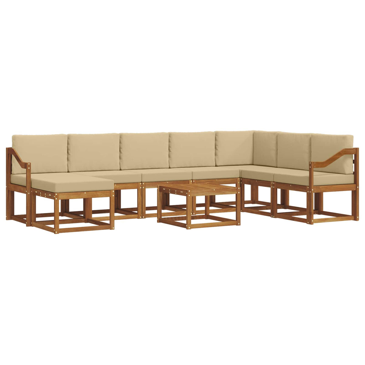 Set vanjskih sofa 9 kom. Prirodna i bež