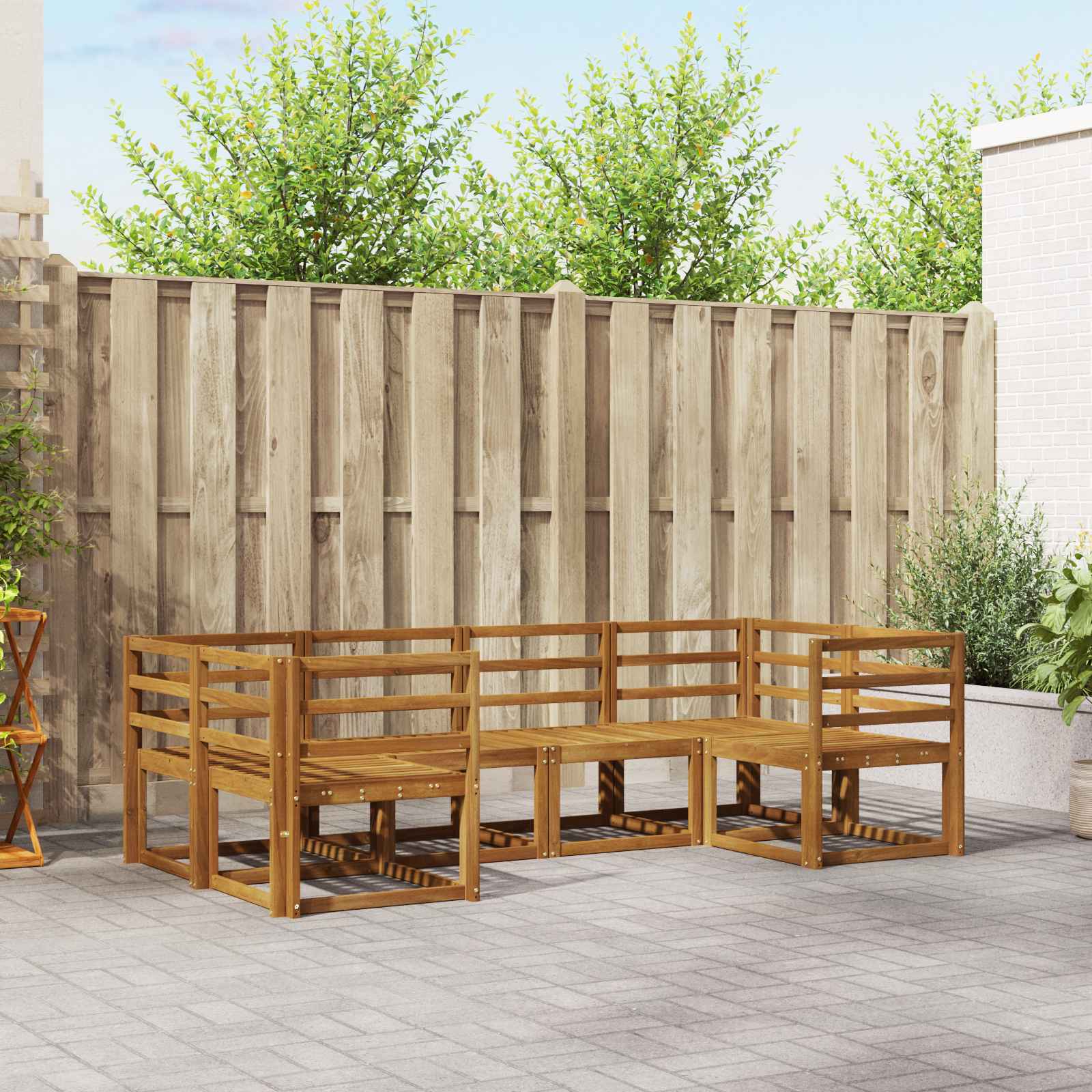 Set vanjskih sofa 6 pcs Prirodna Čvrsto drvo akacije