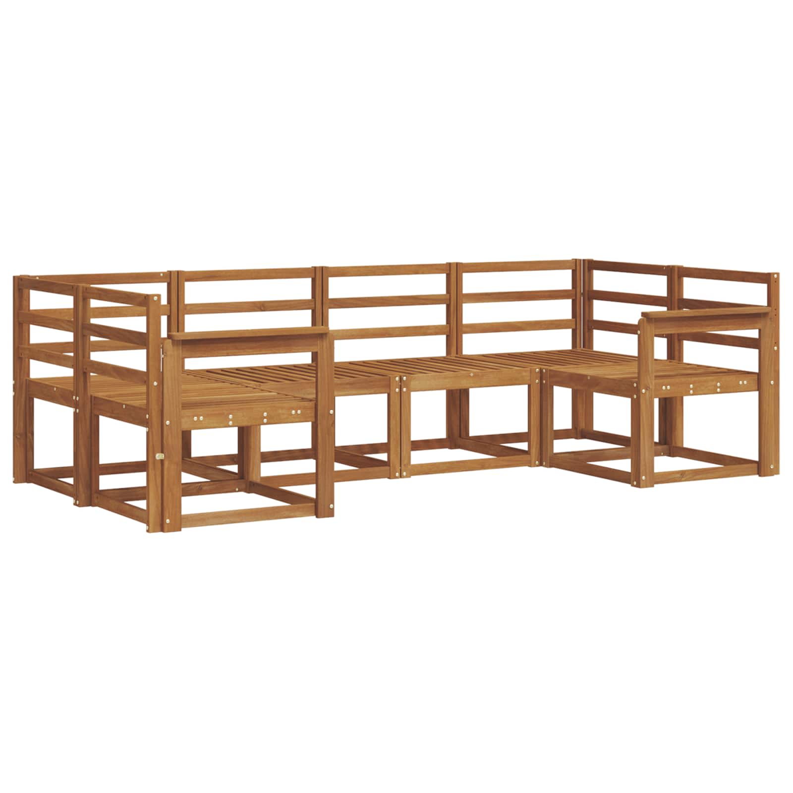 Set vanjskih sofa 6 pcs Prirodna Čvrsto drvo akacije