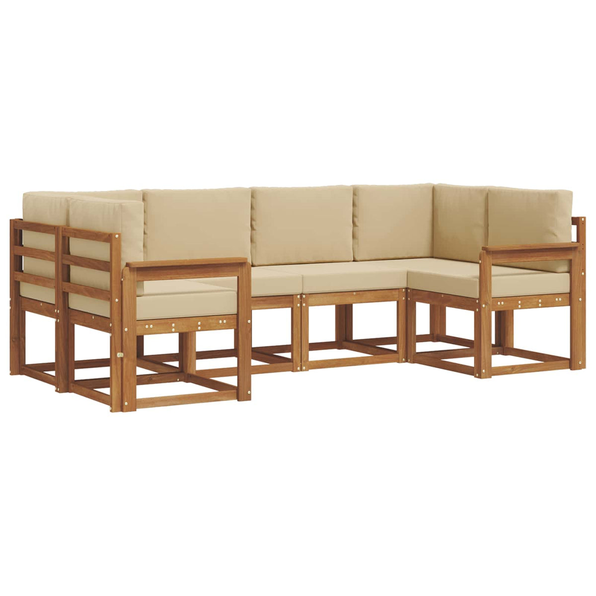 Set vanjskih sofa 6 kom. Prirodna i bež