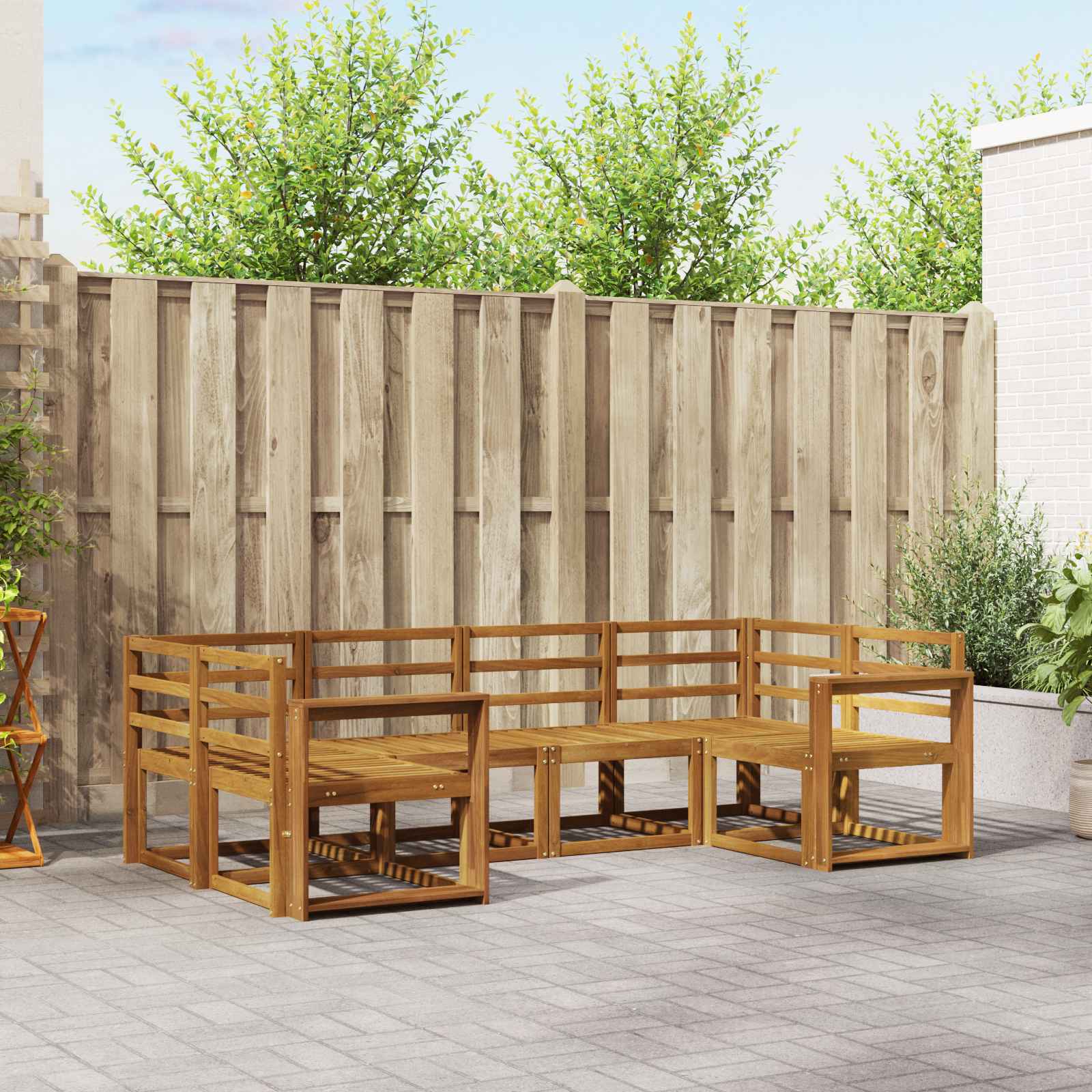 Set vanjskih sofa 6 pcs Prirodna Čvrsto drvo akacije
