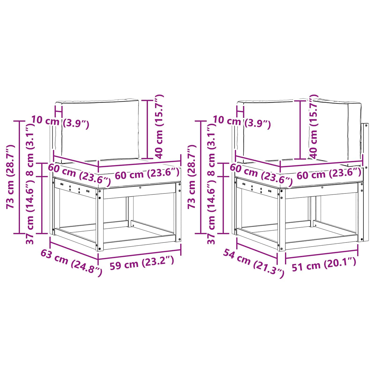 Set vanjskih sofa 6 kom. Prirodna i krem Smeđa 245 x 132,5 x 73 cm