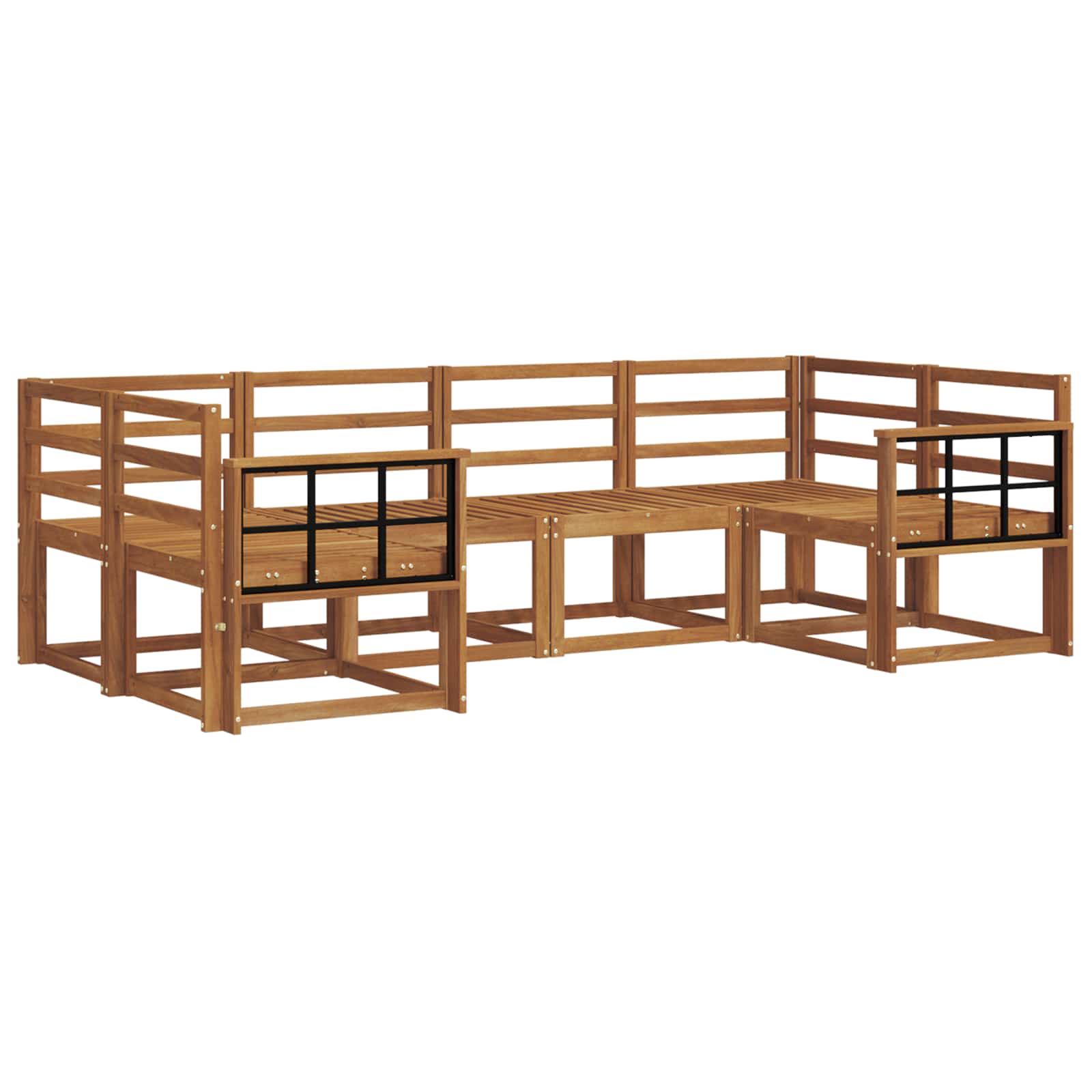 Set vanjskih sofa 6 pcs Prirodna Čvrsto drvo akacije