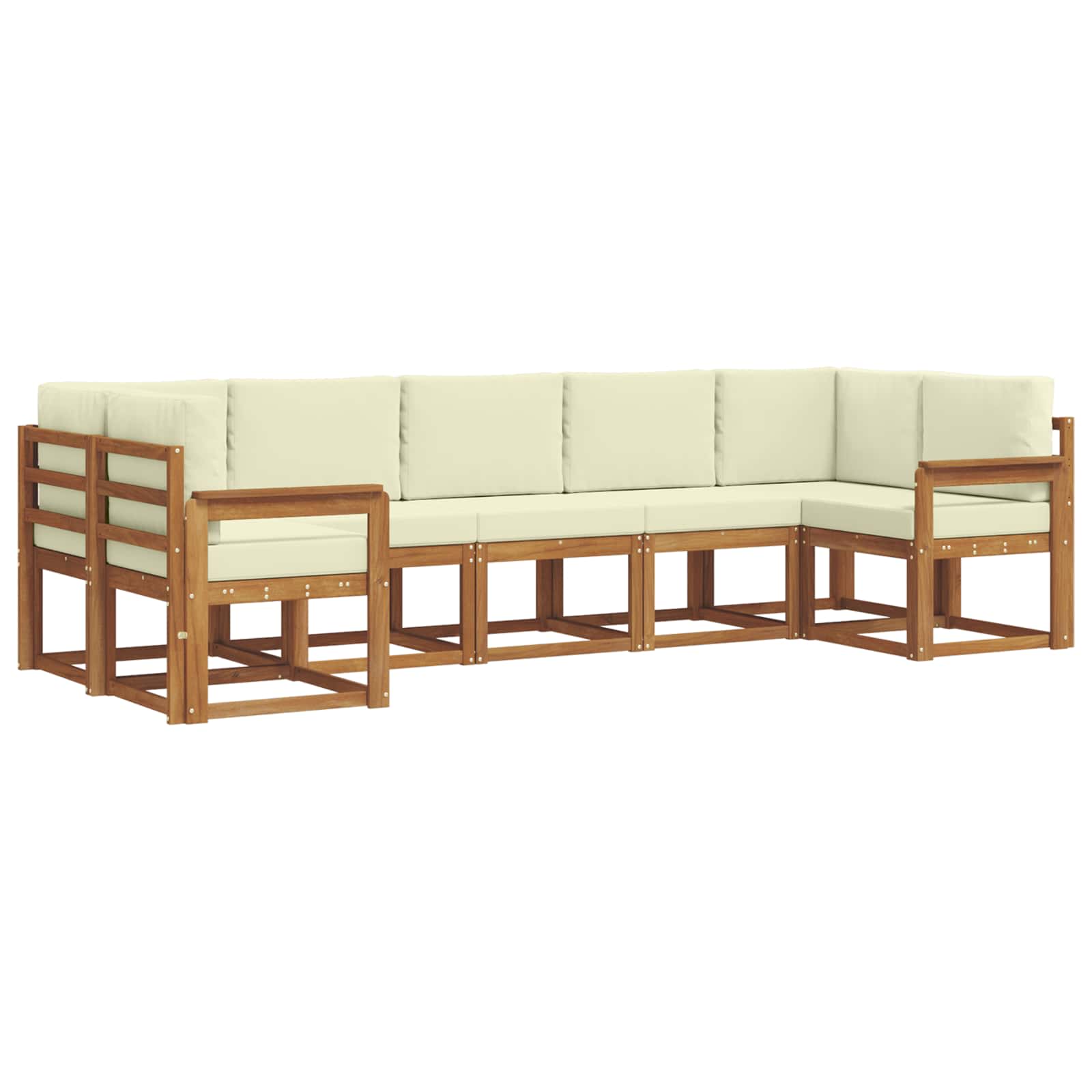 Set vanjskih sofa 7 kom. Prirodna i krem