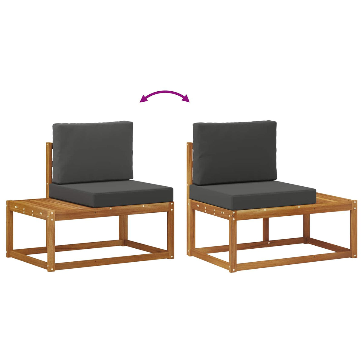 Set vanjskih sofa 2 kom. Prirodna