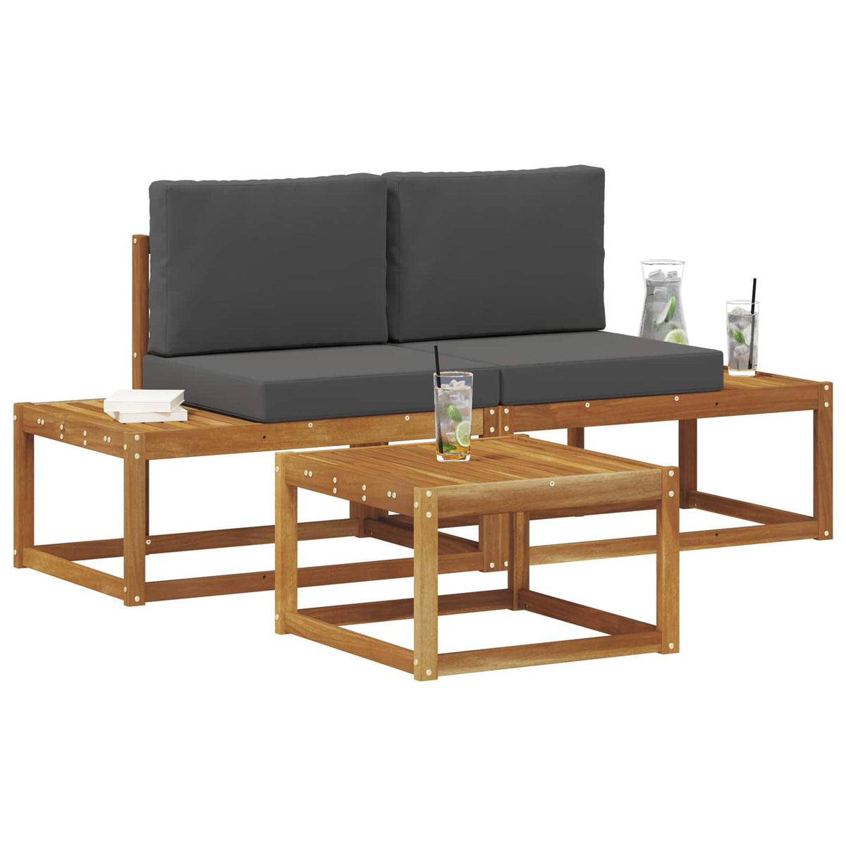 Set vanjskih sofa 3 kom. Prirodna