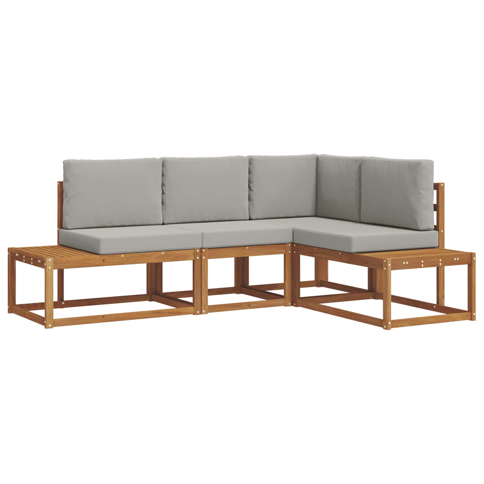 Set vanjskih sofa s jastukom 4 Komad Prirodna i svijetlo siva
