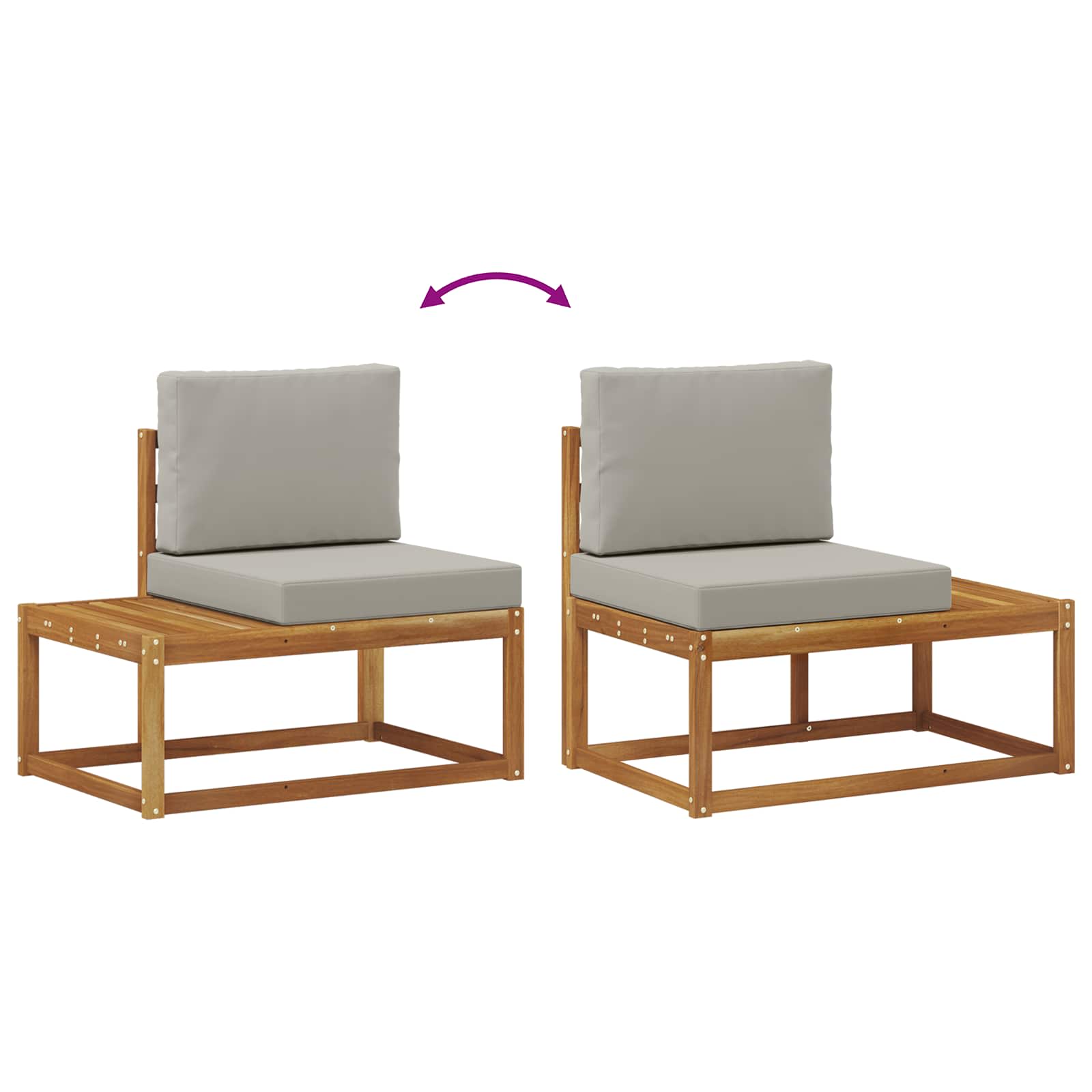 Set vanjskih sofa s jastukom 4 Komad Prirodna i svijetlo siva