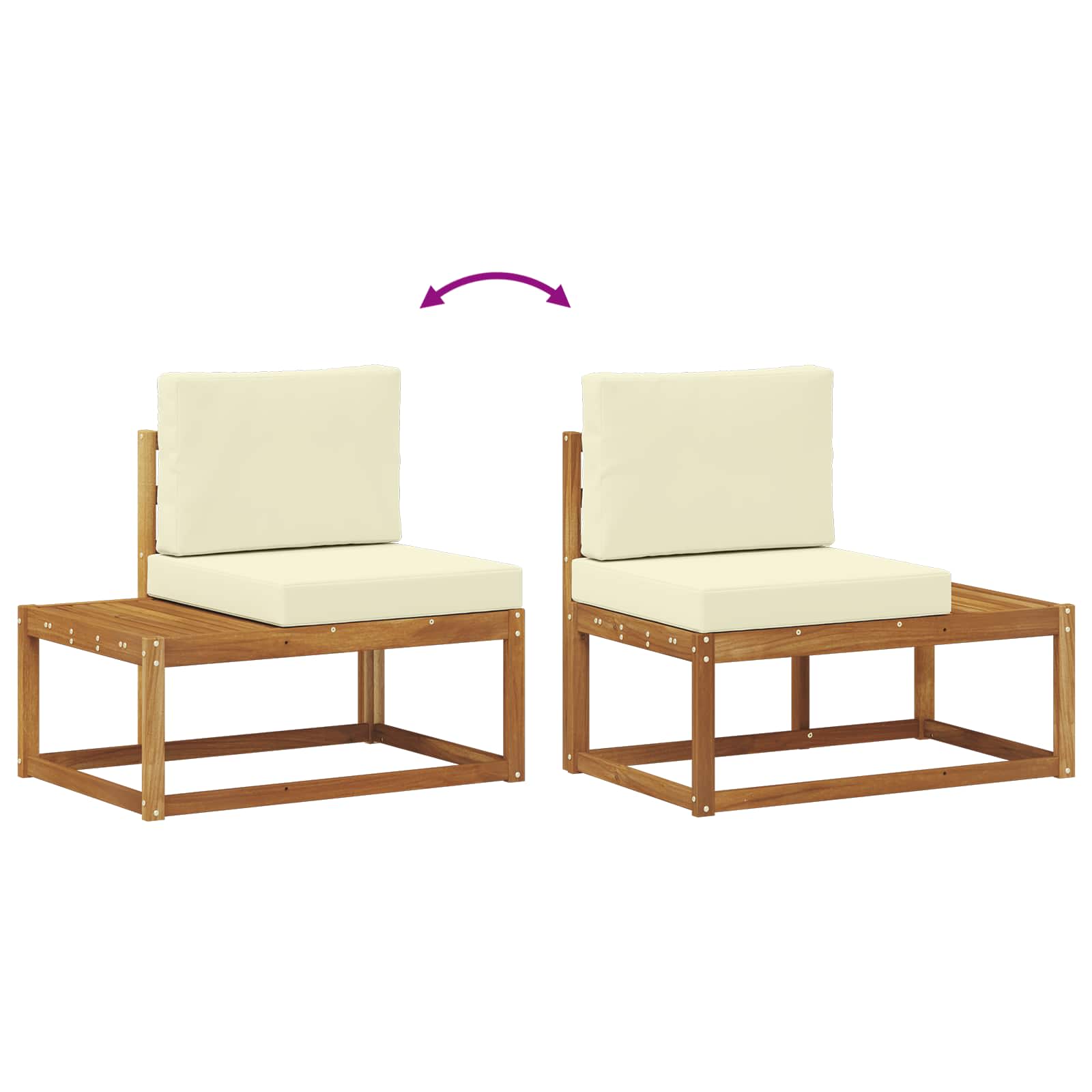 Set vanjskih sofa s jastukom 5 Komad Prirodna i krem