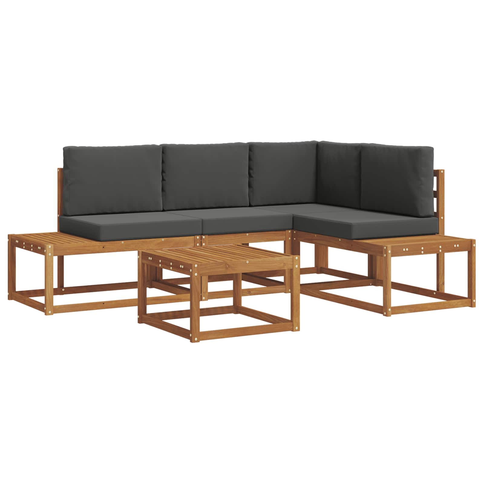 Set vanjskih sofa s jastukom 5 Komad Prirodna i antracit